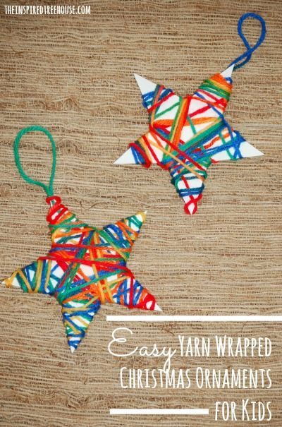 Christmas crafts for kids: yarn ornaments that ar...