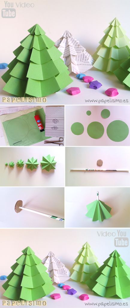 árbol De Papel Para Decorar En Navidad Manualidades