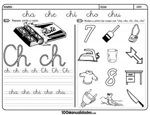 Fichas Letra CH Dibujos para colorear letra cha che chi cho chu (1)