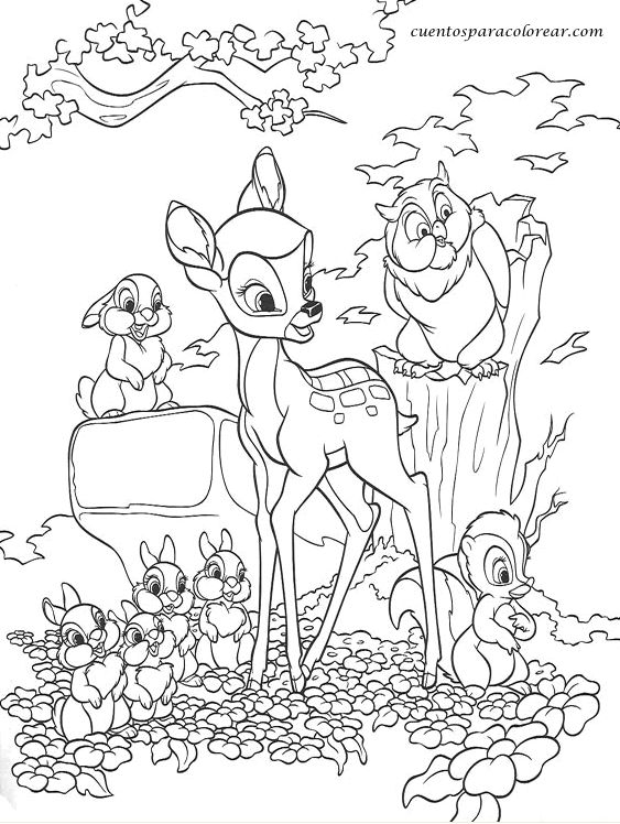 Dibujos De Bambi Disney Para Colorear E Imprimir Para Niños